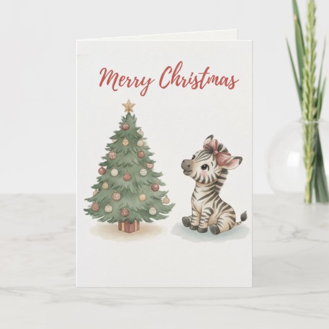 Carte Merry Christmas Cat Card Cute Cat Tangled (Devant)