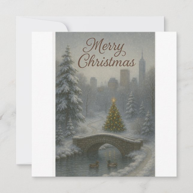 Carte Merry Christmas from Central Park – Elegant Winter (Devant)