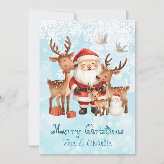 Carte Merry Christmas from Santa Flat Christmas Card (Devant)