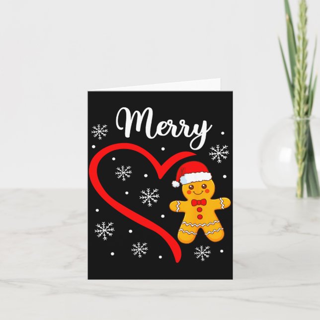 Carte Merry Christmas Gingerbread Family Couples Xmas Pa (Devant)