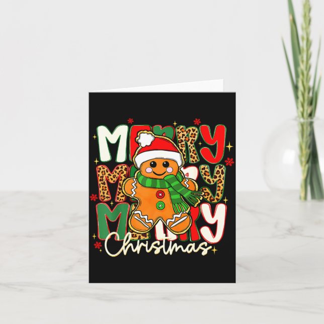 Carte Merry Christmas Gingerbread Xmas Coquette Tis The  (Devant)