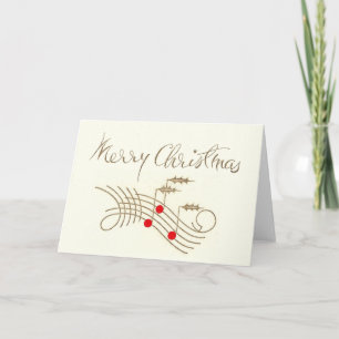Carte Merry Christmas Holly Music Card