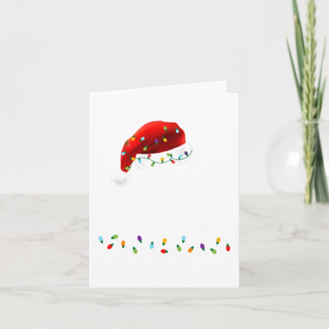 Carte Merry Christmas Lights Red Santa Hat Xmas Family M (Devant)