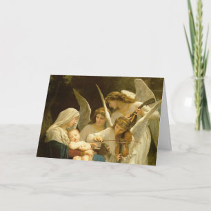 Carte MERRY CHRISTMAS MADONNA ET CHILD AVEC ANGELS Card