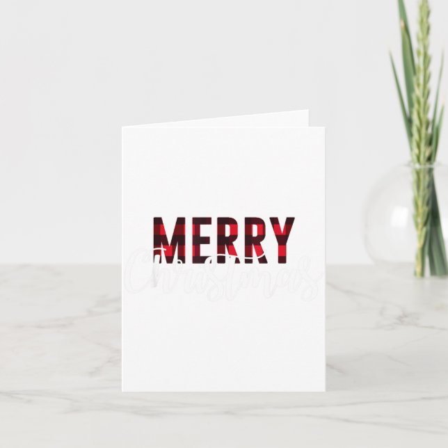 Carte Merry Christmas Plaid Graphic Christmas Letter Pri (Devant)