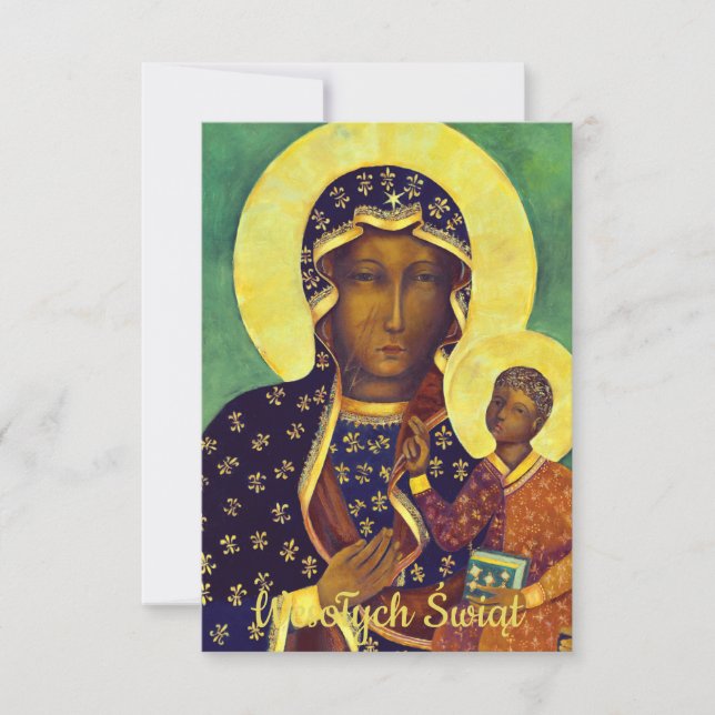 Carte Merry Christmas polonais Wesołych Świąt Notre Dame (Devant)