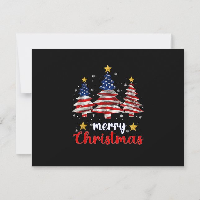 Carte Merry Christmas Tree American Flag Funny US Flag S (Devant)