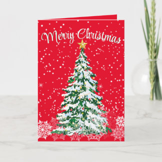 Carte Merry Christmas Tree Folded Greeting Card