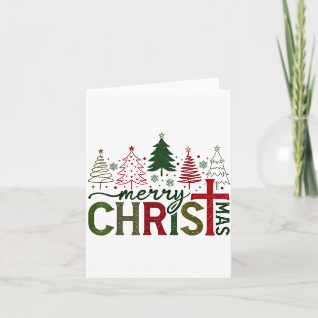 Carte Merry Christmas Xmas Christian Jesus Family Pajama (Devant)