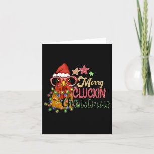 Carte Merry Cluckin' Christmas Festin Poulet