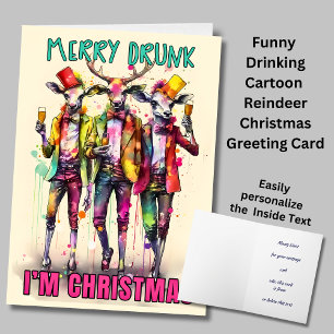 Carte Merry Drunk Je suis Noël, Salutation drôle
