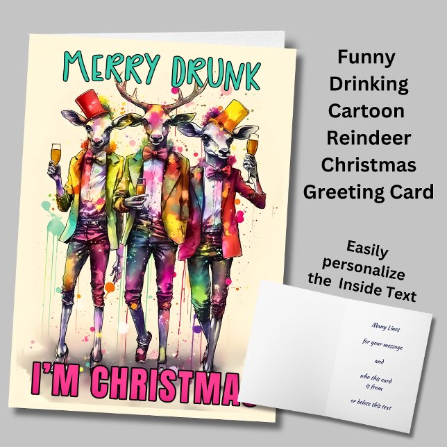 Carte Merry Drunk Je suis Noël, Salutation drôle (Créateur téléchargé)