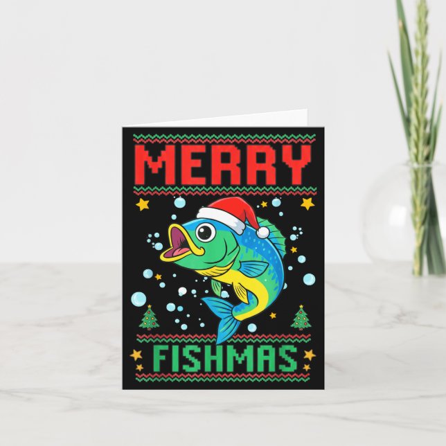 Carte Merry Fishmas B Fish Fishing Christmas  (Devant)