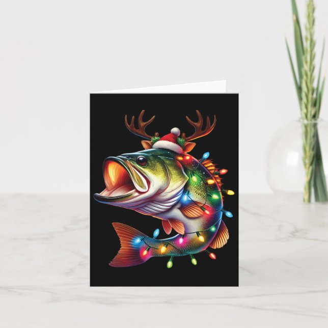 Carte Merry Fishmas Père Noël Pêcheurs amoureux Drôle Pê (Devant)