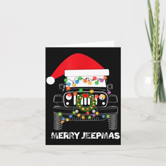 Carte Merry Jeepmas Ugly Light Reindeer Christmas Long S (Devant)