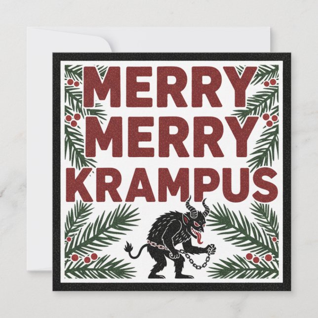 Carte Merry Krampus Funny Irreverent Weird Holiday (Devant)