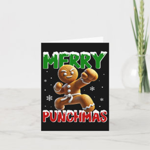 Carte Merry Punchmas Taekwondo Karate Gingerbread Man Ma