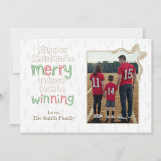 Carte Merry & Winning Football Christmas Photo Card