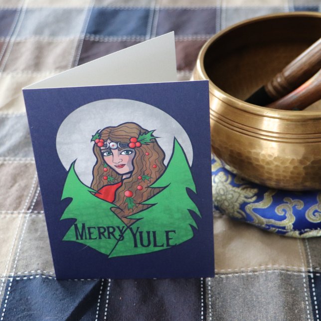 Carte Merry Yule Goddess Art Pagan et Wiccan Yule (Créateur téléchargé)