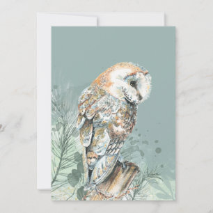 Carte Merveilleuse Chouette d'Amérique Oiseau Faune Natu