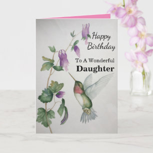 Carte Merveilleuse fille Anniversaire Jardin des colibri