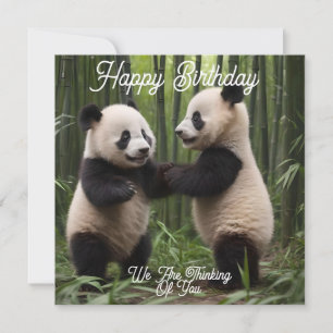 Carte Merveilleuse : Les bébés pandas jouent dans la for