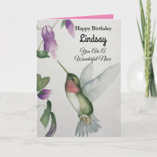 Carte Merveilleuse Niece Birthday Hummingbird Greeting C