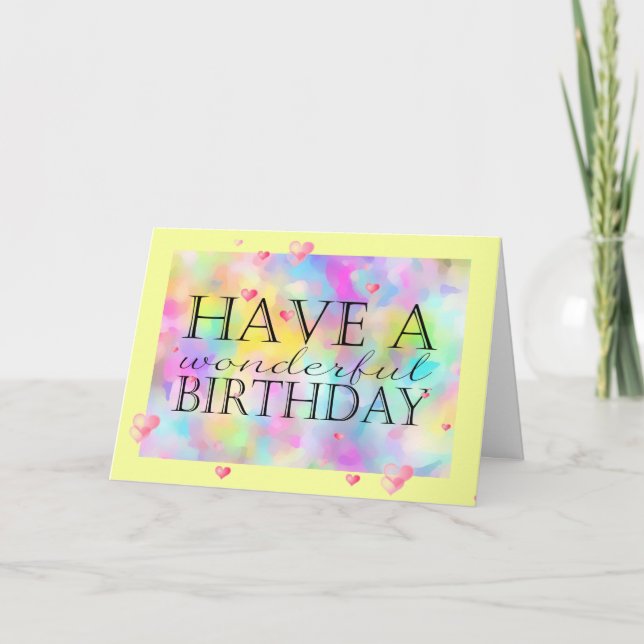 Carte Merveilleux Aquarelle Voeux d'anniversaire (carte) (Devant)