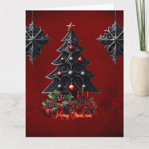 Carte merveilleux arbre gothique de noël