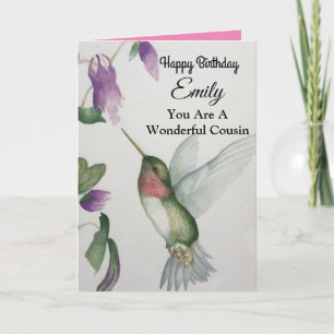 Carte Merveilleux Cousin Joyeux Colibri d'anniversaire