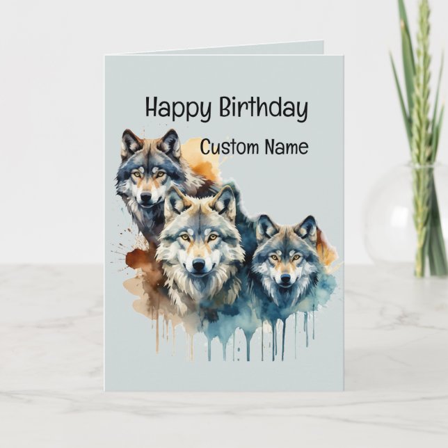 Carte Merveilleux devis d'anniversaire personnalisé Wolf (Devant)