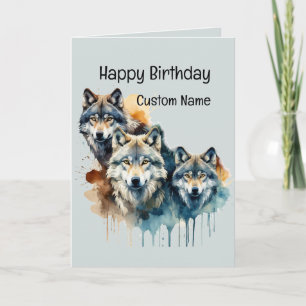Carte Merveilleux devis d'anniversaire personnalisé Wolf