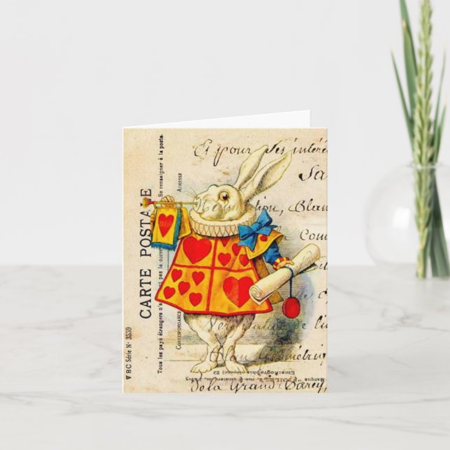 Carte Merveilleux Lapin Blanc (Devant)