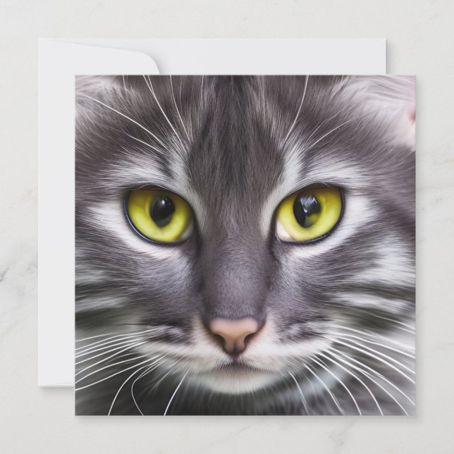 Carte Merveilleux portrait de chat (Devant)