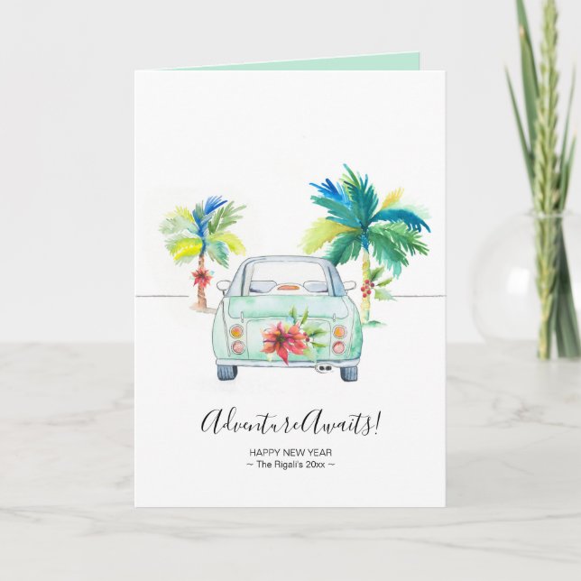 Carte Merveilleux Tropical Florida Nouvel An (Devant)