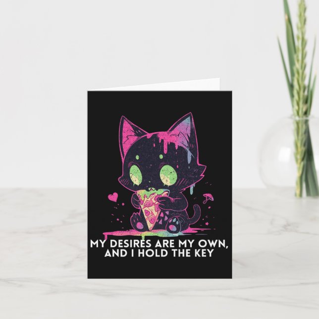 Carte Mes Désirs Sont Les miens Et J'Ai Le Chat Stoïque  (Devant)