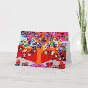 Carte Mes fleurs de coeur pour vous arbre de la vie