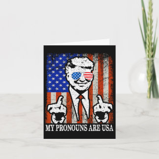 Carte Mes pronounounes sont le drapeau américain patriot
