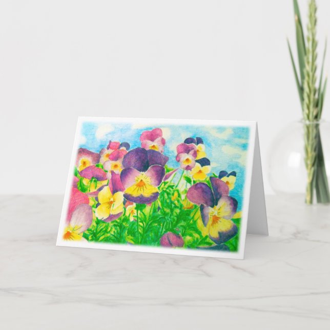 Carte Mesmerizing Field watercolor art greeting card (Devant)