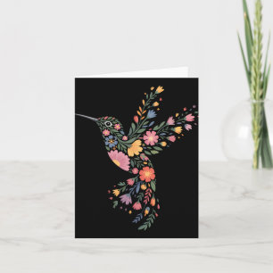 Carte Messag caché subtil anti-Trump Floral Hummingbird
