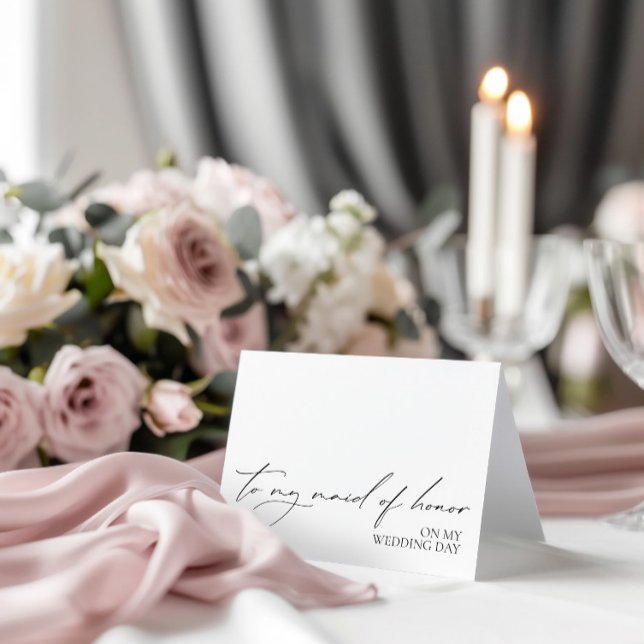 Carte Message "À La Fille D'Honneur Le Jour De Mon ("To Maid Of Honor On My Wedding Day" Message Card)
