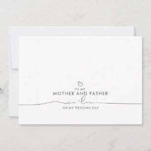 Carte Message à ma mère et mon père Mariage de belle-fam
