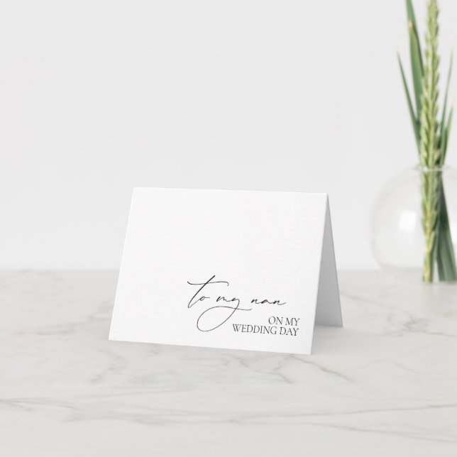 Carte Message "À Mon Nan Le Jour De Mon Mariage" (Devant)