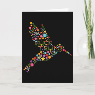 Carte Message caché subtil anti-Trump de colibri floral