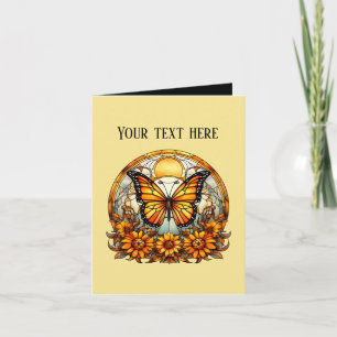 Carte Message d'ajout de papillon mignon