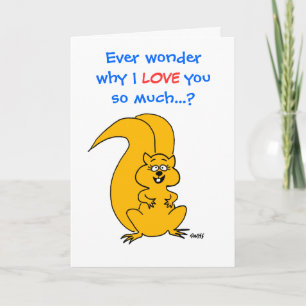 Carte Message d'amitié mignon Drôle Cartoon écureuil
