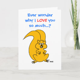 Carte Message d'amitié mignon Drôle Cartoon écureuil
