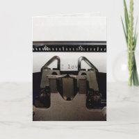 message d'amour sur la rétro machine à écrire