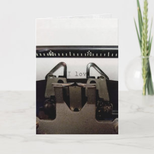 Carte message d'amour sur la rétro machine à écrire