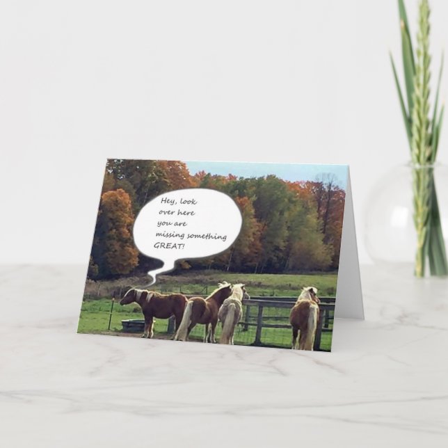 CARTE **MESSAGE D'ANNIVERSAIRE** DE CERTAINS CHEVAUX COO (Devant)
